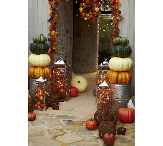 Decorative Pumpkins with Lights Pottery Barn