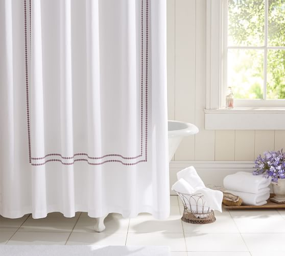 Pearl Embroidered Shower Curtain Pottery Barn