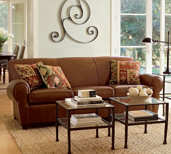 Manhattan Leather Sofa Pottery Barn
