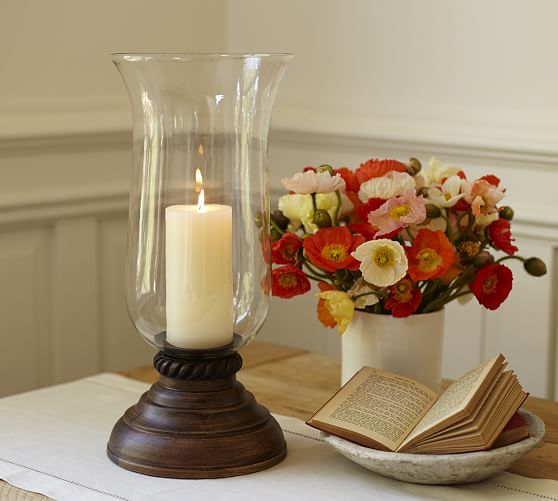 Oxford Turned Wood Hurricane Pottery Barn