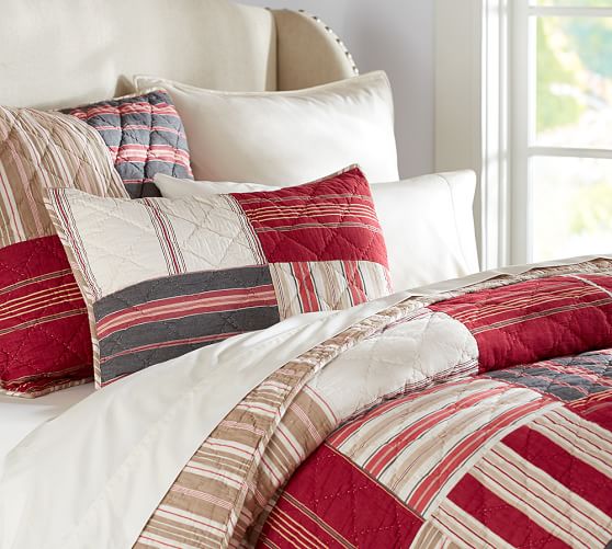 Multi Stripe Patchwork Quilt & Sham | Pottery Barn