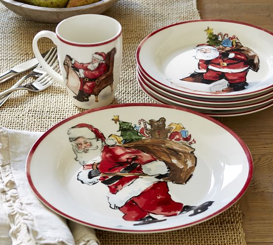 Painted Santa Claus Dinnerware Pottery Barn