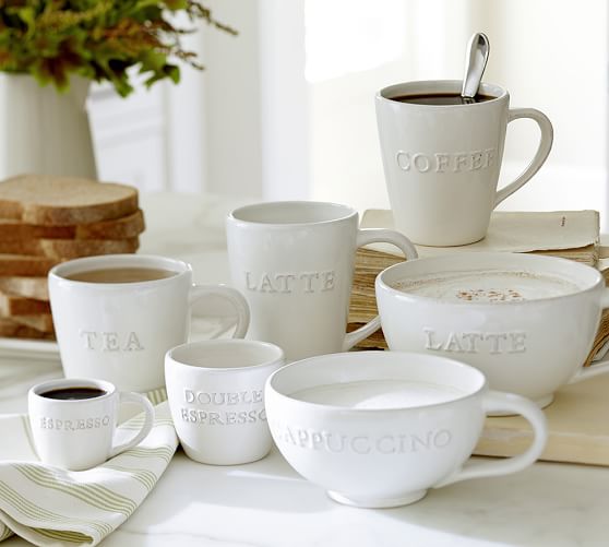 Coffee Latte Mugs The Table Rhodes Coffee Mugs Pottery Barn