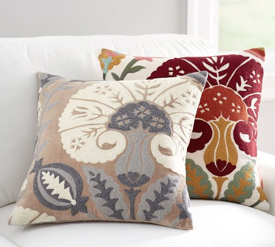 Eloise Crewel Embroidered Pillow Cover Pottery Barn