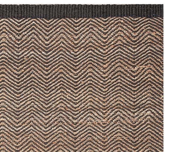 Cooper ZigZag Natural Fiber Rug Black Pottery Barn