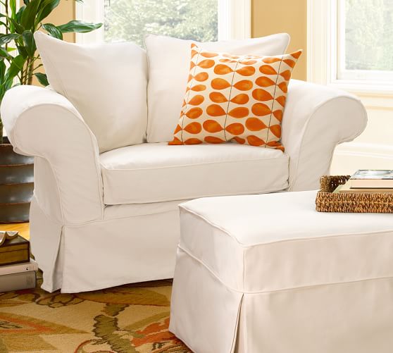 Cozy Cottage Slipcovers: Brushed Canvas Chair and a half ...