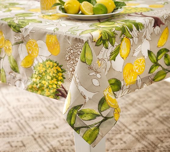 Painted Lemon Table Throw Pottery Barn
