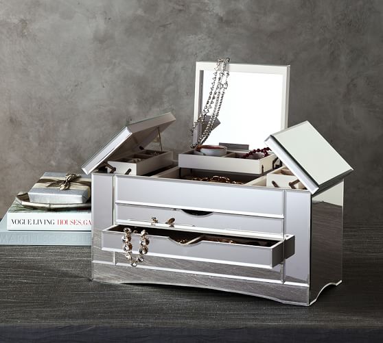 Ultimate ExtraLarge Mirrored Jewelry Box Pottery Barn