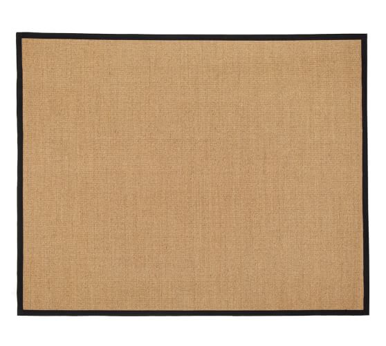 Color Bound Natural Sisal Rug Black Color Bound Natural Sisal Rug Black