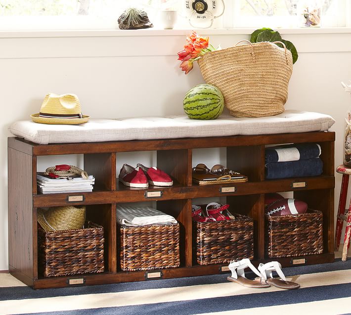 Entryway Table With Storage Baskets Loris Decoration Olivia Bench Pottery Barn