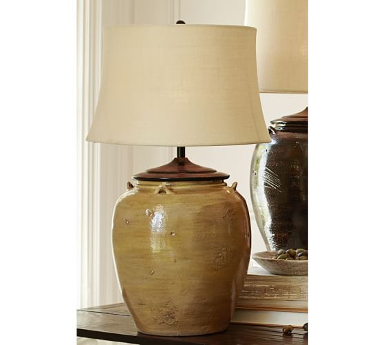 Courtney Ceramic Table Lamp Base Yellow Pottery Barn