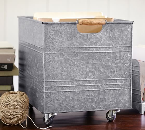 Galvanized Recycle Bin Pottery Barn