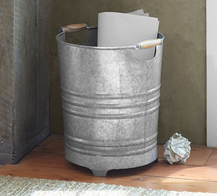 galvanized trash can | pottery barn galvanized trash can | pottery barn