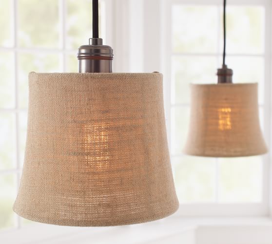 Burlap Shade Pendant Track Lighting Pottery Barn