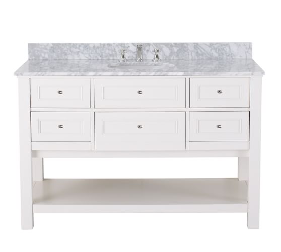 Classic Single Wide Sink Console White Pottery Barn