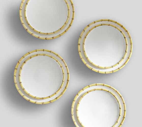 Bamboo Melamine Dinnerware, Set of 4 Pottery Barn