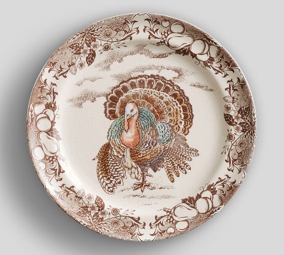 Traditional Turkey Dinner Plate, Set of 4 Pottery Barn