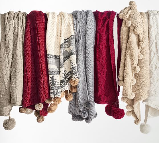 Cozy Pom Pom Throw Pottery Barn
