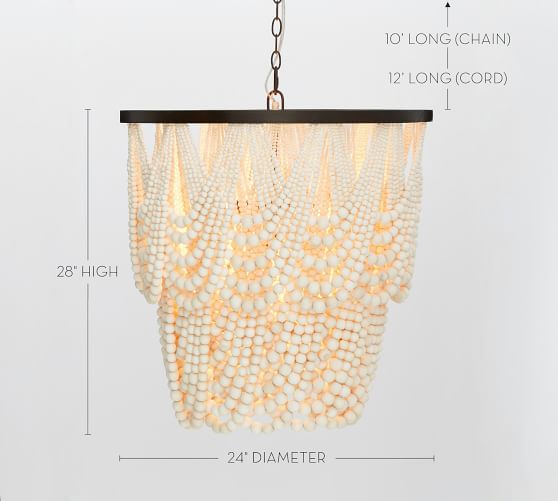 Amelia Wood Bead Chandelier Pottery Barn
