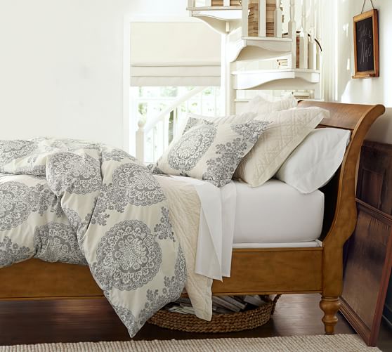 Lucianna Medallion Duvet Cover & Sham Gray Pottery Barn