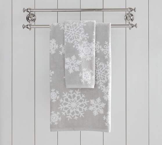 Snowflake Jacquard Bath Towels Pottery Barn