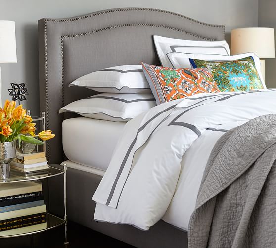 Tamsen Curved Upholstered Bed & Headboard | Pottery Barn