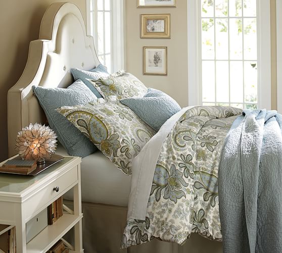 Charlie Paisley Organic Duvet Cover & Sham Blue Pottery Barn