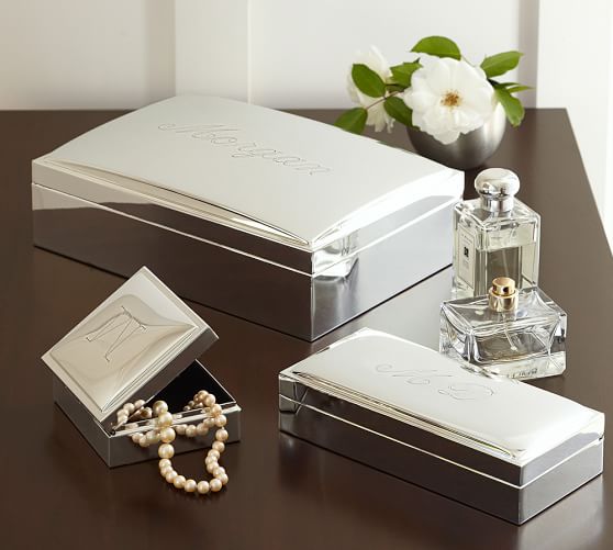 Engravable SilverPlated Jewelry Boxes Pottery Barn
