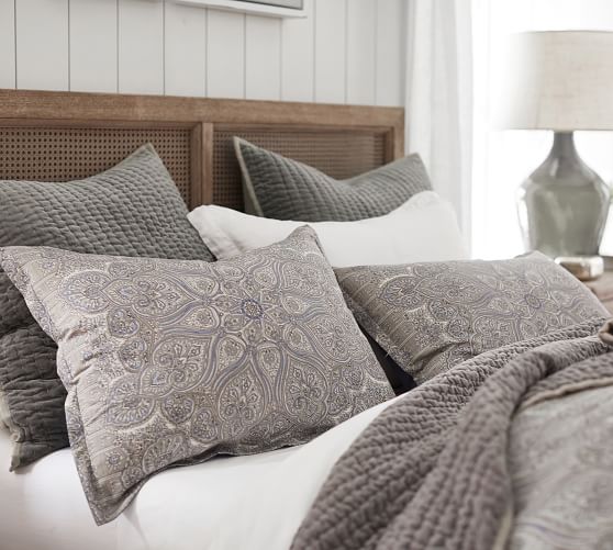 Velvet Linen PickStitch Quilt & Sham Pottery Barn