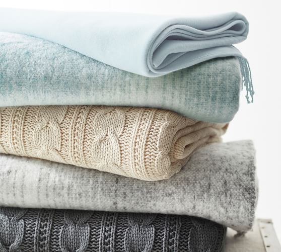 Cozy Cable Knit Throw Pottery Barn