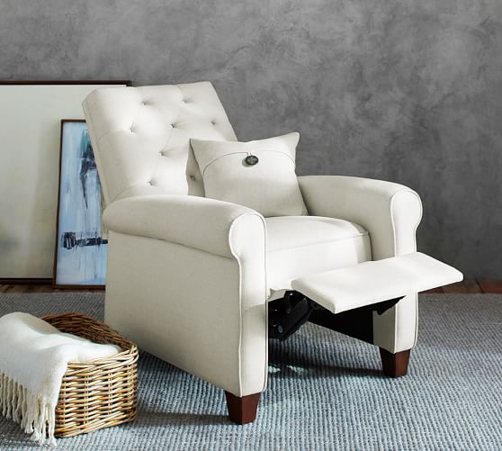 Prescott Upholstered Recliner Pottery Barn