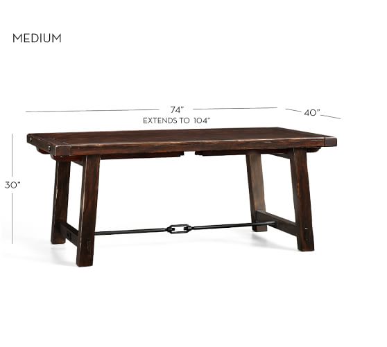 Benchwright Extending Dining Table, Alfresco Brown Pottery Barn