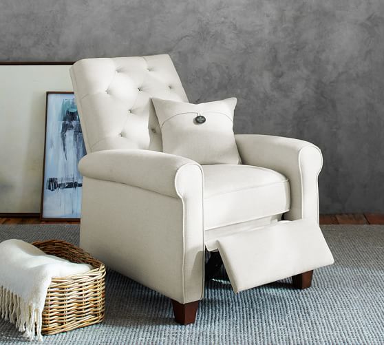 Prescott Upholstered Recliner Pottery Barn