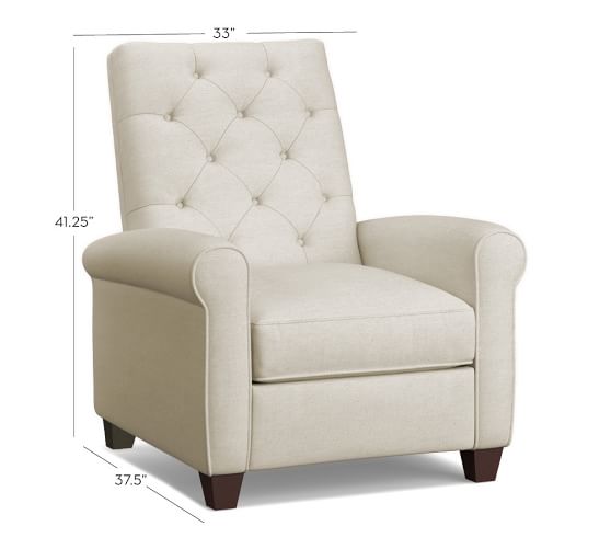 Prescott Upholstered Recliner Pottery Barn