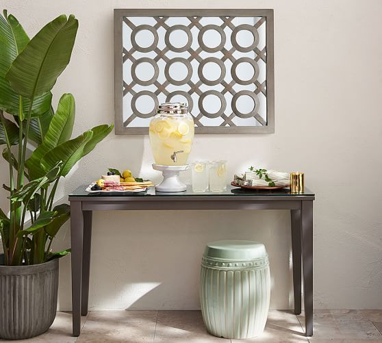 Gray Wash Lattice Mirror Pottery Barn