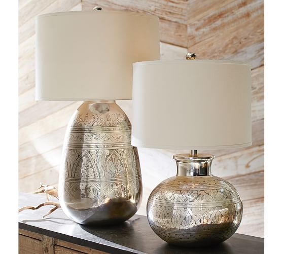Elin Etched Metal Lamp Base Pottery Barn