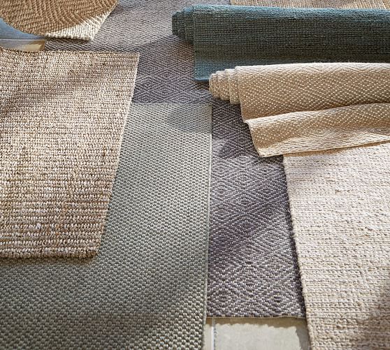 Diamond Wrapped Jute Rug Gray Pottery Barn
