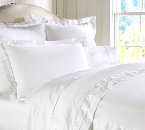 Linen with Silk Trim Duvet Cover & Sham Pottery Barn