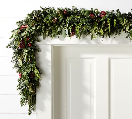 Live Pomegranate Holiday Garland Pottery Barn