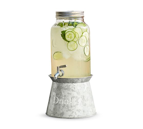 Galvanized Drink Dispenser with Stand Pottery Barn