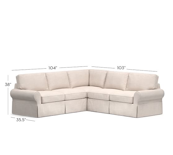 Sale PB Basic Slipcovered 2 Piece L Shaped Sectional Pottery Barn