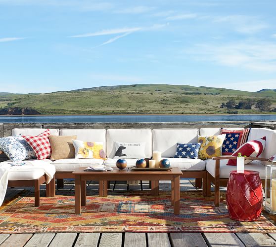 Botanical Sunflower Indoor/Outdoor Lumbar Pillow Pottery Barn