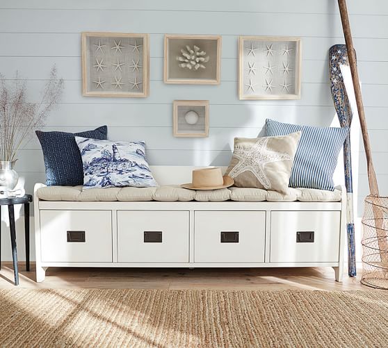 Wade Bench, Almond White | Pottery Barn