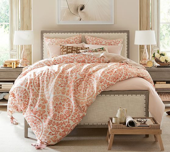 Ana Medallion Duvet Cover & Sham Smoke Pottery Barn