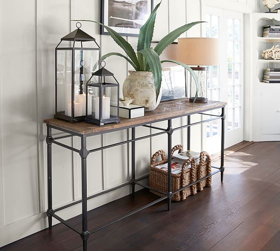 Parquet Reclaimed Wood Console Table Pottery Barn