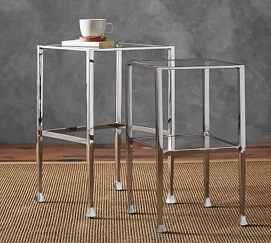 Tanner Nesting Side Tables – Polished Nickel finish