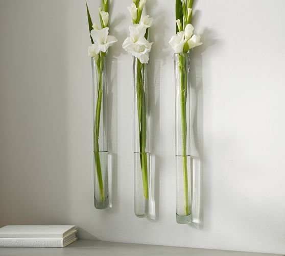 Reed Wall-Mount Recycled Glass Vase | Pottery Barn