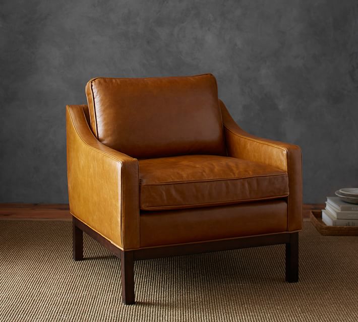 Leather Occasional Chairs Pottery Barn Dale Leather Armchair