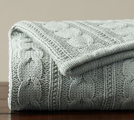 Cozy Cable Knit Throw Pottery Barn
