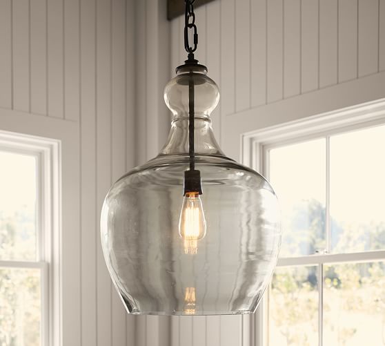 Flynn Oversized Recycled Glass Pendant Pottery Barn